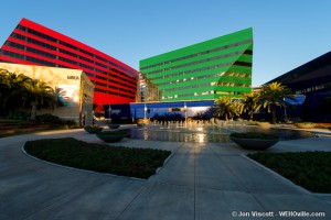 Red and Green Buildings at the PDC