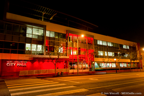 City Hall Coated in Red