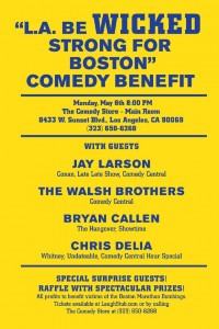 "LA Be Wicked Strong for Boston" Comedy Benefit