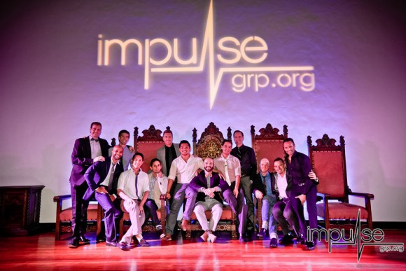 Impulse Group members on stage at Hollywood Forever event