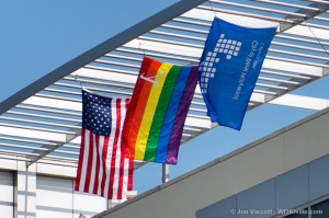 city hall rainbow flag