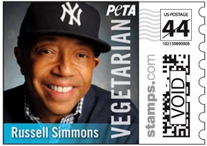 PETA's Russell Simmons stamp
