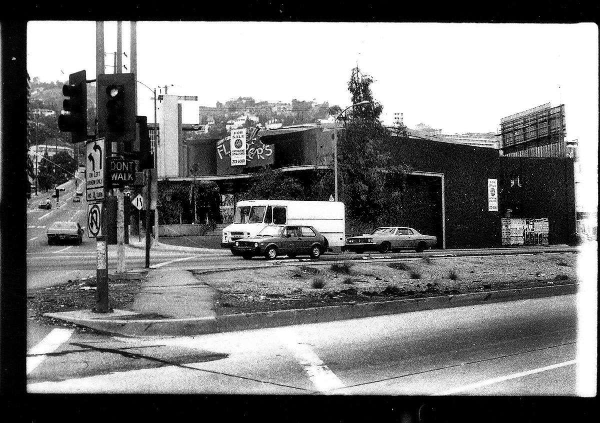 Fliippers at the northeast corner of Santa Monica Boulevard and La Cienega in 1982, where, legend has it, you could see Cher roller skating...