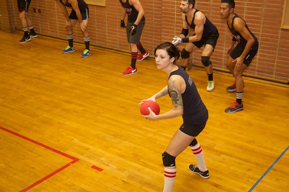 A woman on the DILFs team who knows how to handle a ball. (Photo by Matt Baume)