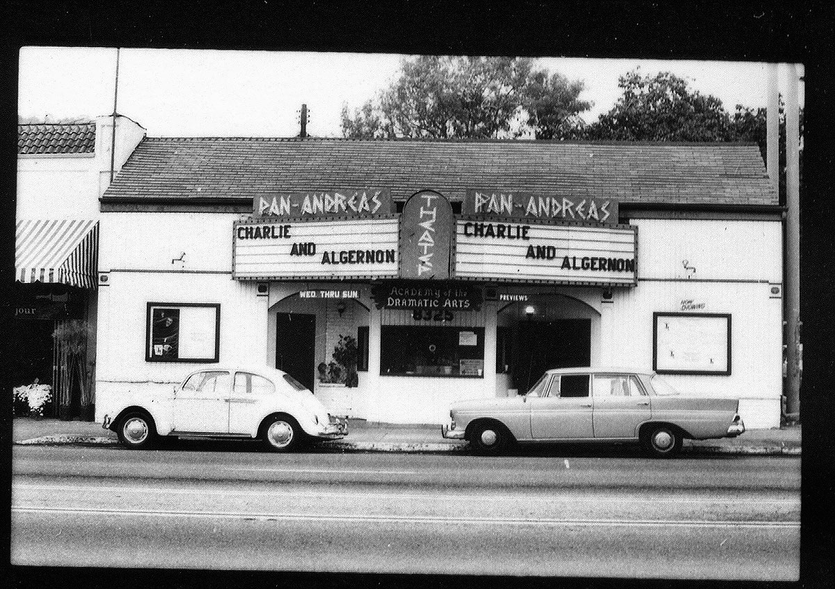 The Pan Adreas Theatre on Santa Monica Boulevard between Sweetzer and Kings in 1982, a healthier time for WeHo theatre.