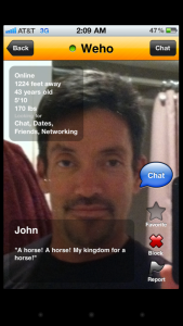 An older Grindr profile of West Hollywood City Councilmember John Duran's .