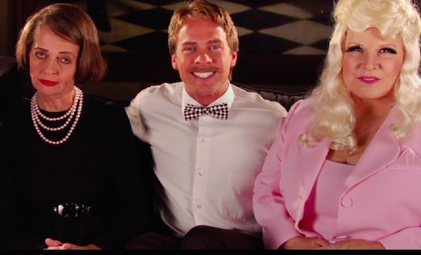 From left to right, Karen Teliha as Betty Davis, Brandon Michael Larcom as Wes Wheadon and  Victoria Mills as Mae West.