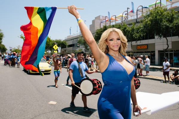 A transgender marcher in the 2015 L.A. Pride parade. (Photo by David Vaughn)
