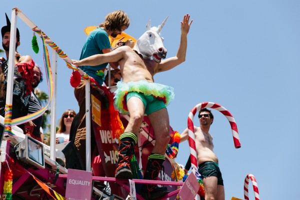 A float in the L.A. Pride parade in West Hollywood. (Photo by David Vaughn)