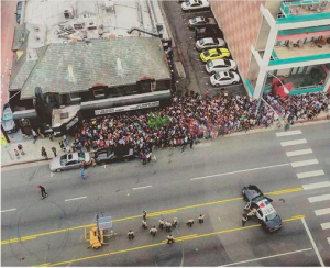 An aerial view of the Future crowd outside the Roxy. (Photo from Twitter).