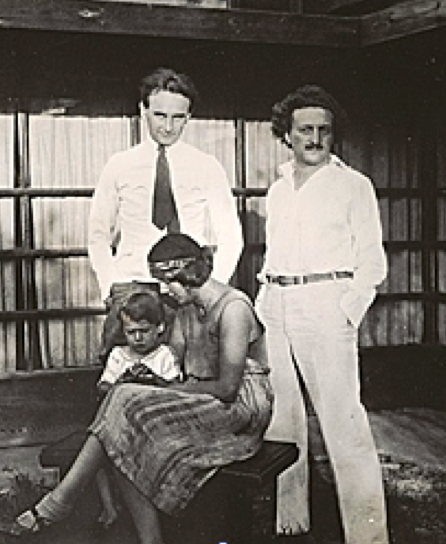 Richard Neutra, left, and Rudolph Schindler with Pauline and Mark Schindler at the Kings Road house in 1928 photo (Source Southern California Architectural History) 