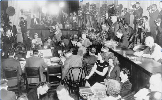 House Un-American Activities Committee hearings of those accused of having … or having had … Communist connections. (Photo courtesy of Kings Academy – The Startup of the Cold War)