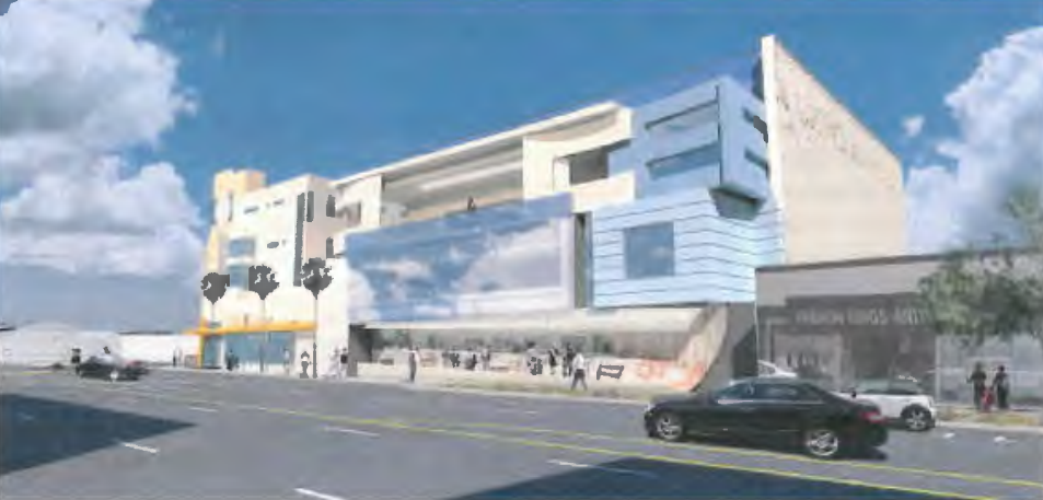 Rendering of the Center for Early Education with a newly constructed center building on La Cienega.