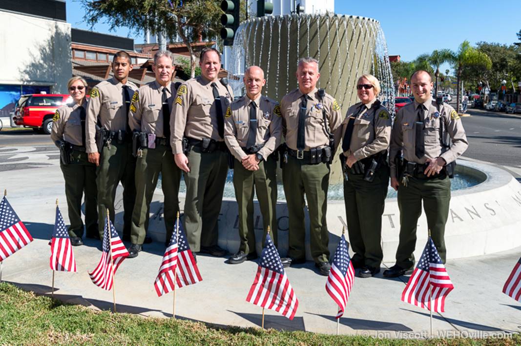 Members of the West Hollywood Sheriff's Station at the Veterans Day ceremony.