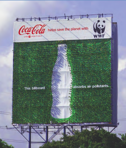 Billboard illustrating use of alternative textures and materials. (Photo courtesy of City of West Hollywood).