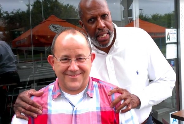 Coe Holbrook with friend Claude Devers (right) at Yogurt Stop. (Photo from Facebook)