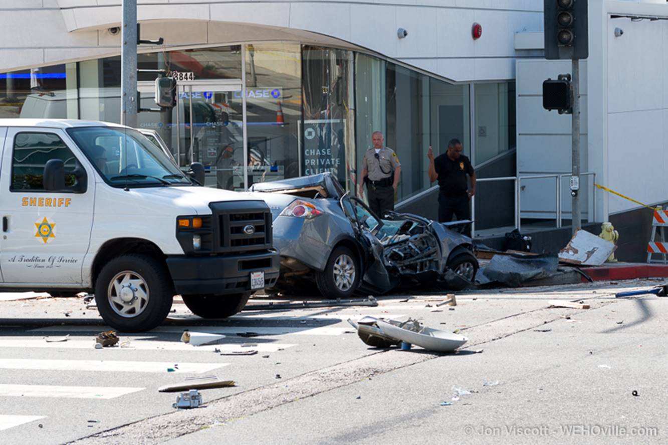 Crash on Sunset Boulevard at Larrabee (Photo by Jon Viscott)