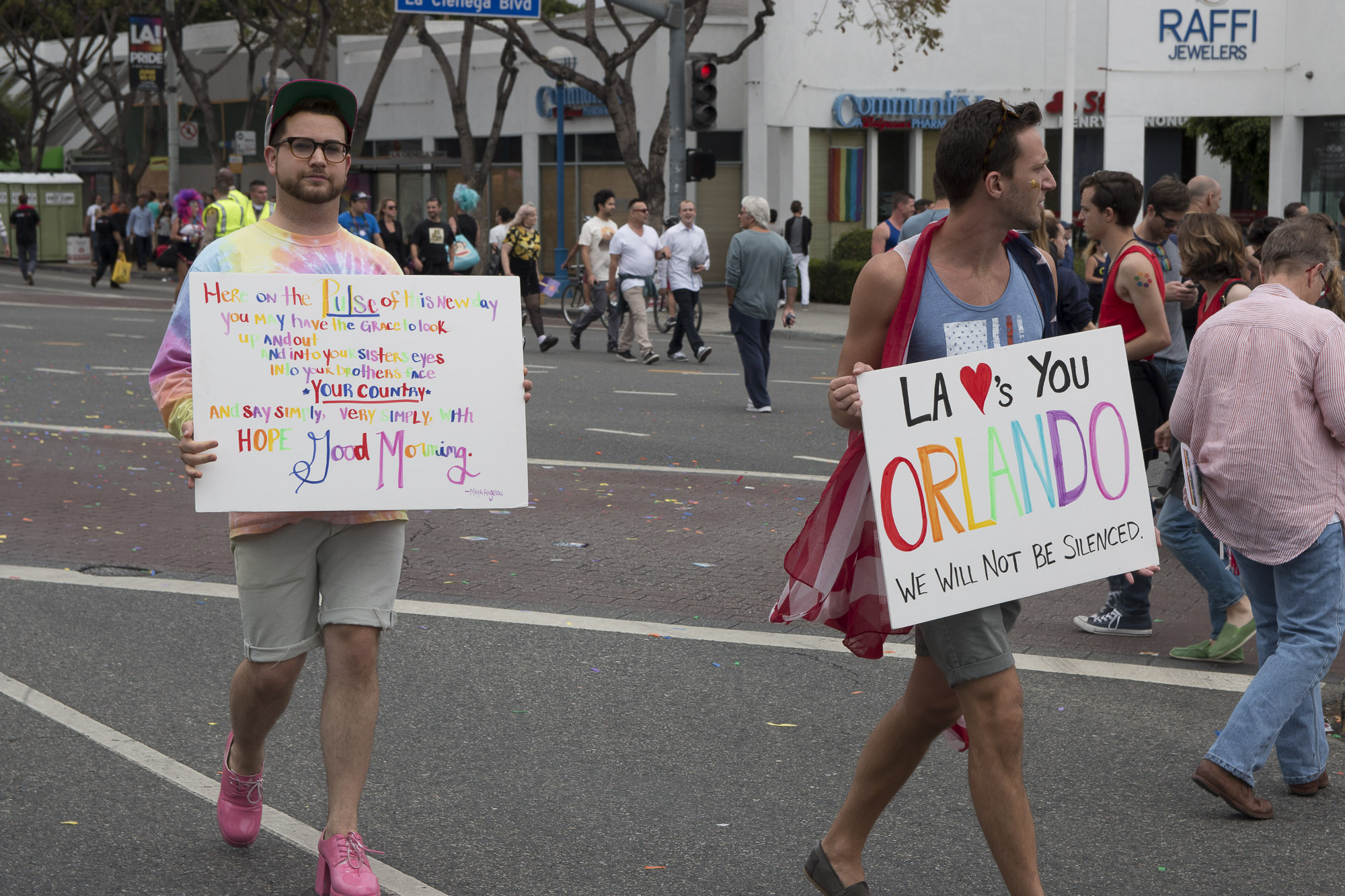 Marchers calling out the mass murder in Orlando's Pulse gay bar. (Photo by Derek Wear of Unikorn Photography)