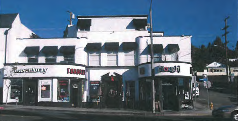 8947 W. Sunset Blvd. was built in 1936 by Morris Landau as a mixed-use commercial building. It is significant for its embodiment of distinctive characteristics from the Streamline Moderne style, for its association with the history of commercial development in West Hollywood, and for its representation of a work by notable architect Paul Williams. 