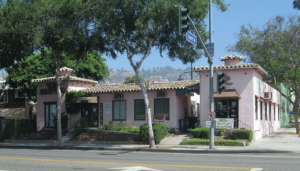 1105 Laurel is a one-story commercial building built as a school in the Spanish Colonial Revival style in 1922. 
