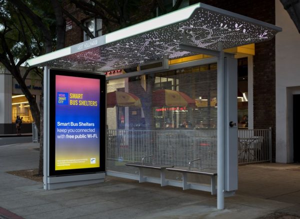 Smart City bus stop (Photo by Jon Viscott, courtesy of the City of West Hollywood)