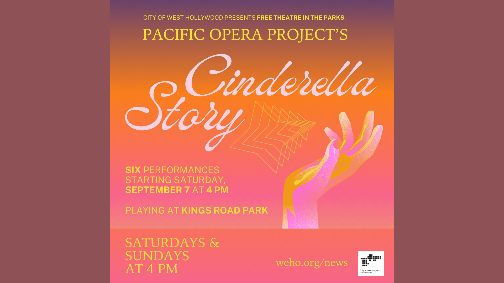 SEPTEMBER 7: “Cinderella Story”, free theater in the park